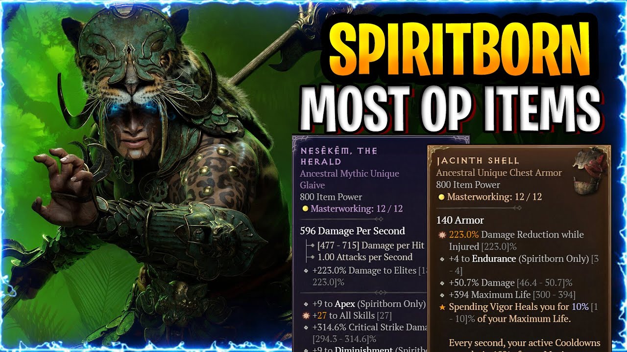 Spiritborn Uniques Diablo 4 Why These Items Will Be Overpowered?
