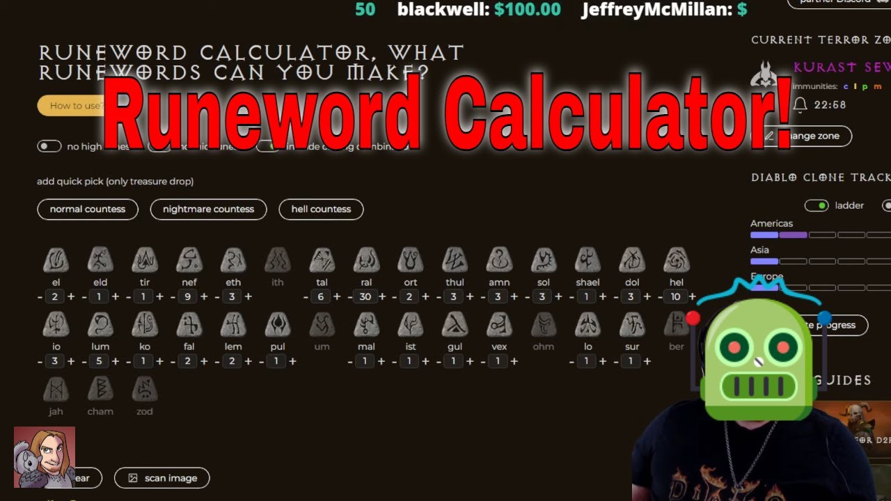 Free Diablo 2 rune calculator guide?(Best methods without spending money)